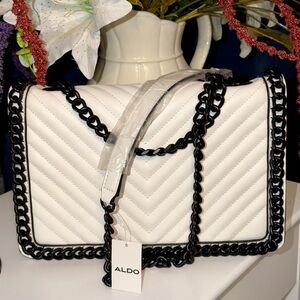 ALDO Greenwood White Quilted Shoulder Bag/Crossbody Bag